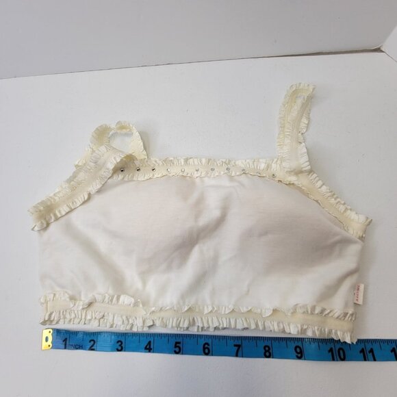 White Crop Top Sequin Bralette Padded Crop Top - Picture 9 of 12